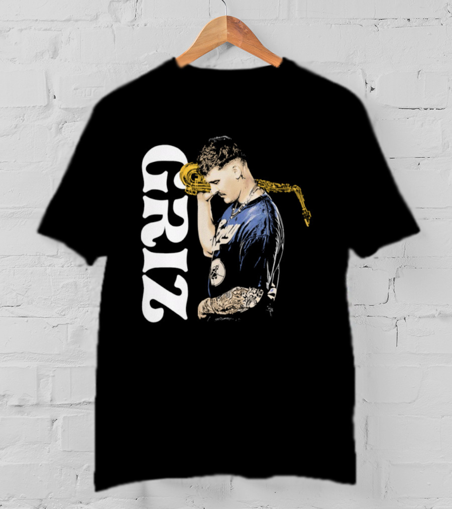 GRiZ Saxophone Player Portrait With Text T-Shirt