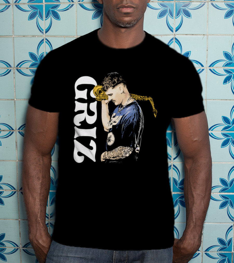 GRiZ Saxophone Player Portrait With Text T-Shirt