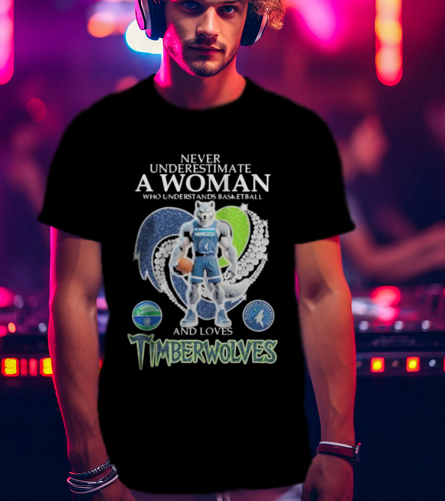Never Underestimate A Woman Who Understands Basketball And Loves Minnesota Timberwolves T-Shirt