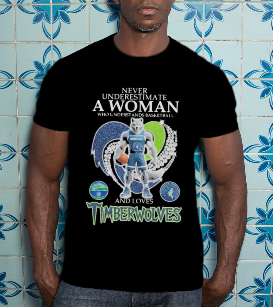 Never Underestimate A Woman Who Understands Basketball And Loves Minnesota Timberwolves T-Shirt