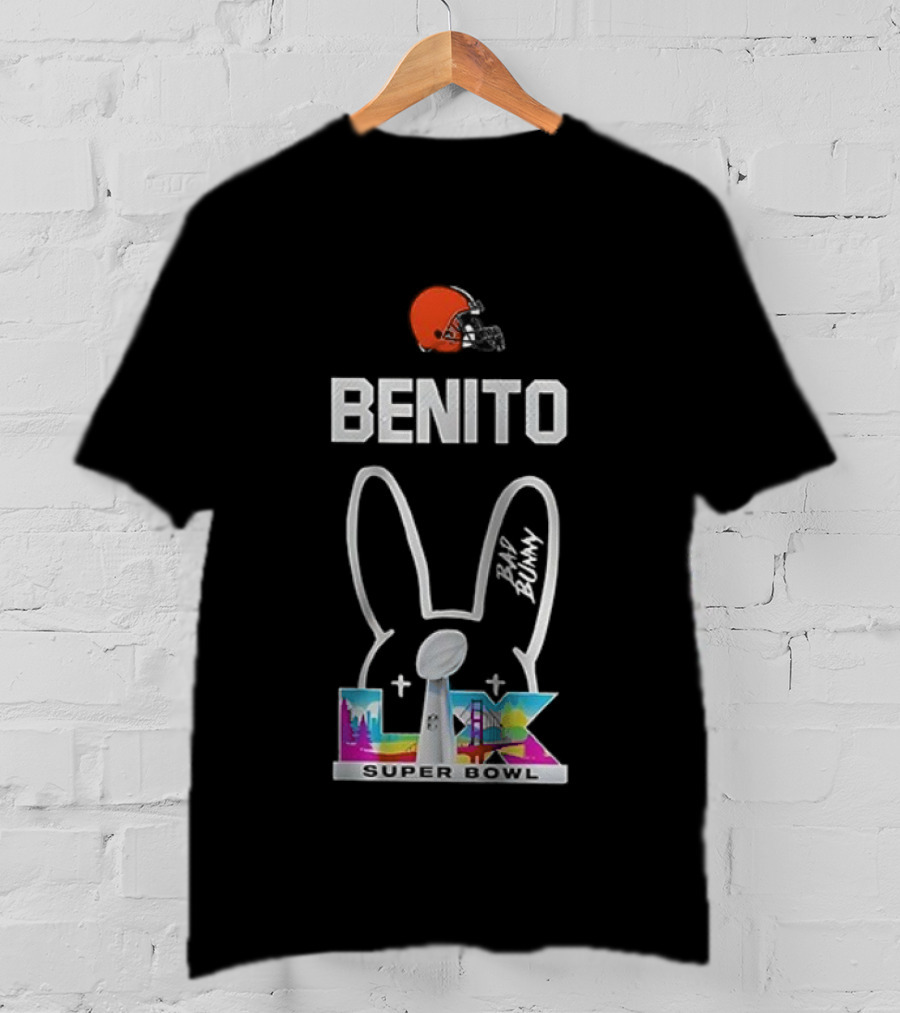 Cleveland Browns Benito Bad Bunny Super Bowl LIV Iconic Signature T-Shirt