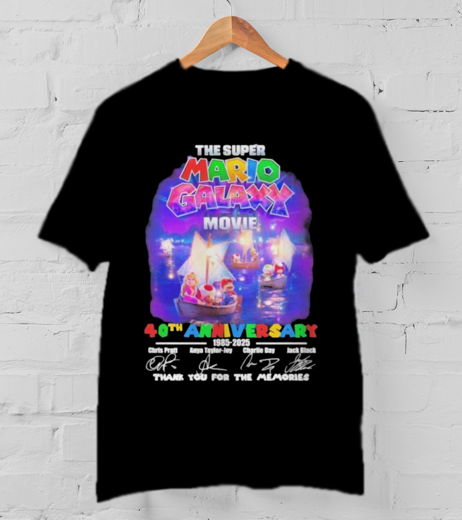 The Super Mario Galaxy Movie 40th Anniversary 1985-2025 Thank You For The Memories T-Shirt
