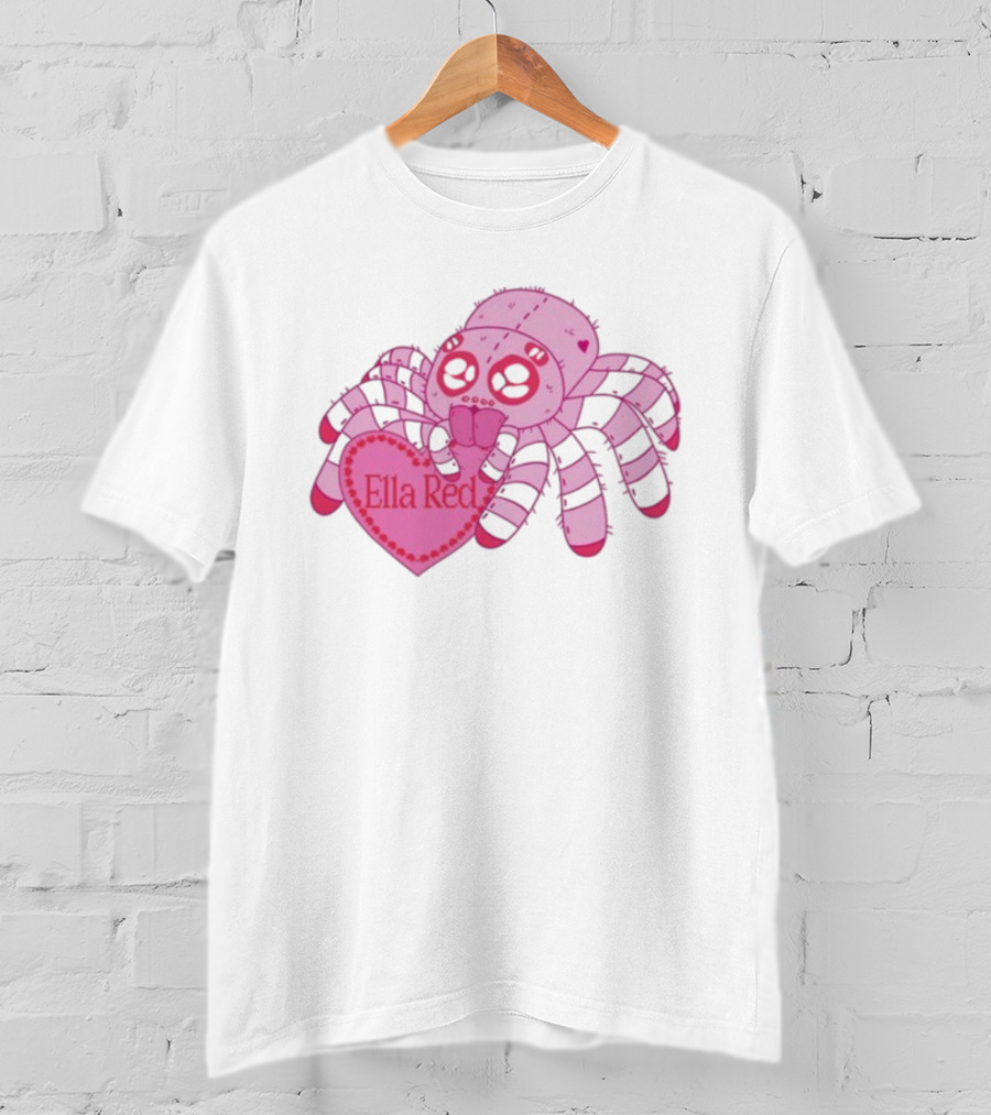 Ella Red Spider Pink Heart Cuteness T-Shirt