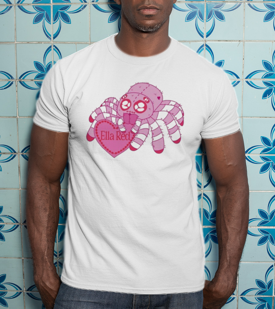 Ella Red Spider Pink Heart Cuteness T-Shirt