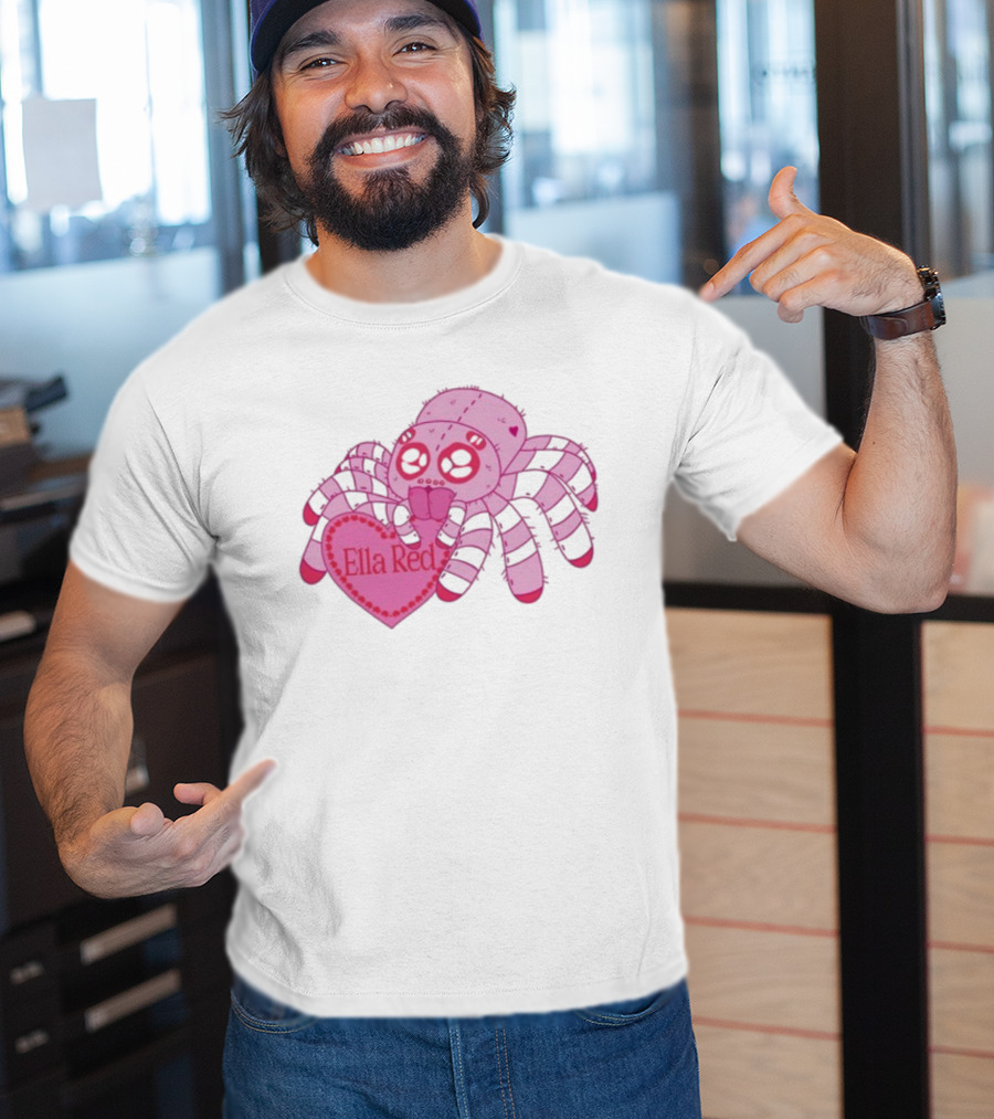Ella Red Spider Pink Heart Cuteness T-Shirt