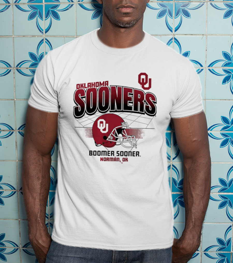 Oklahoma Sooners Football Boomer Sooner Norman OK Helmet OU T-Shirt