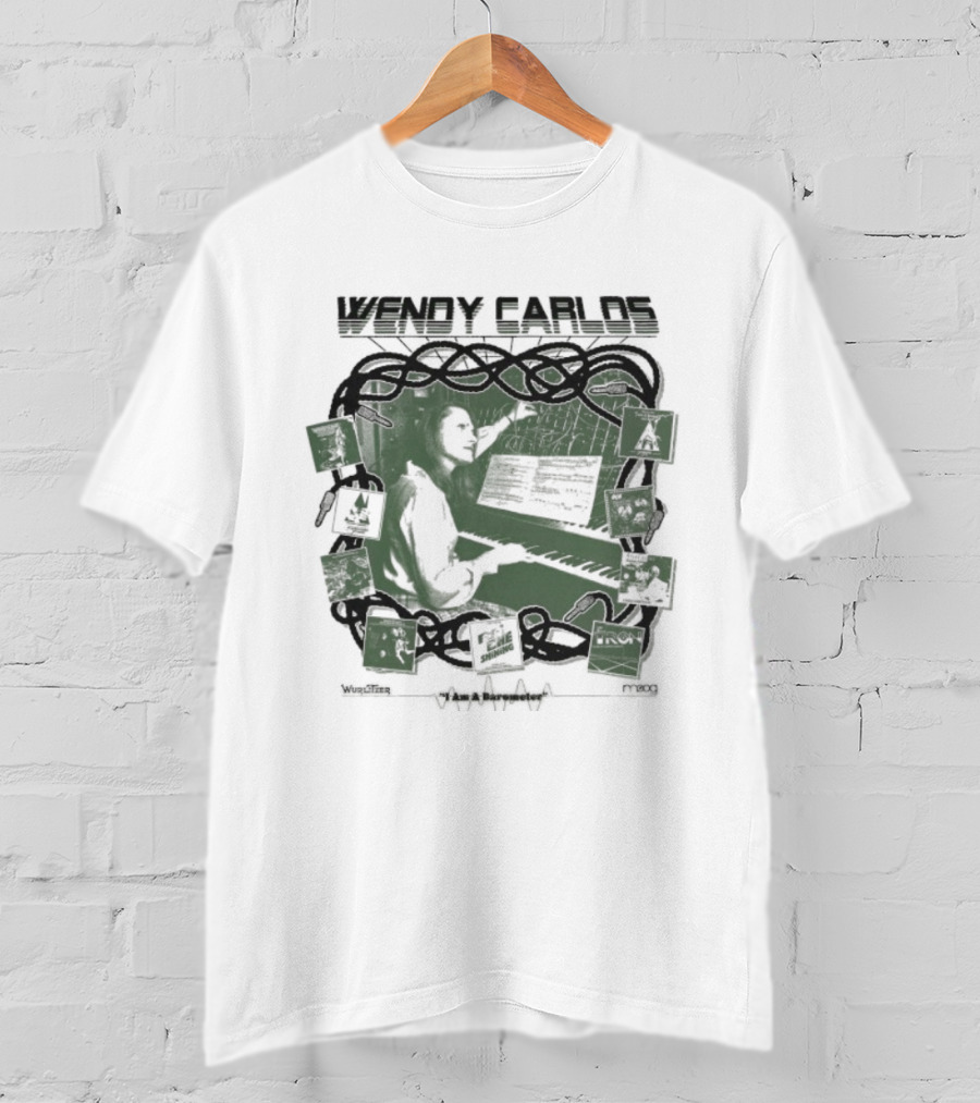 Wendy Carlos I Am The Barometer Piano Keyboard Green Design T-Shirt