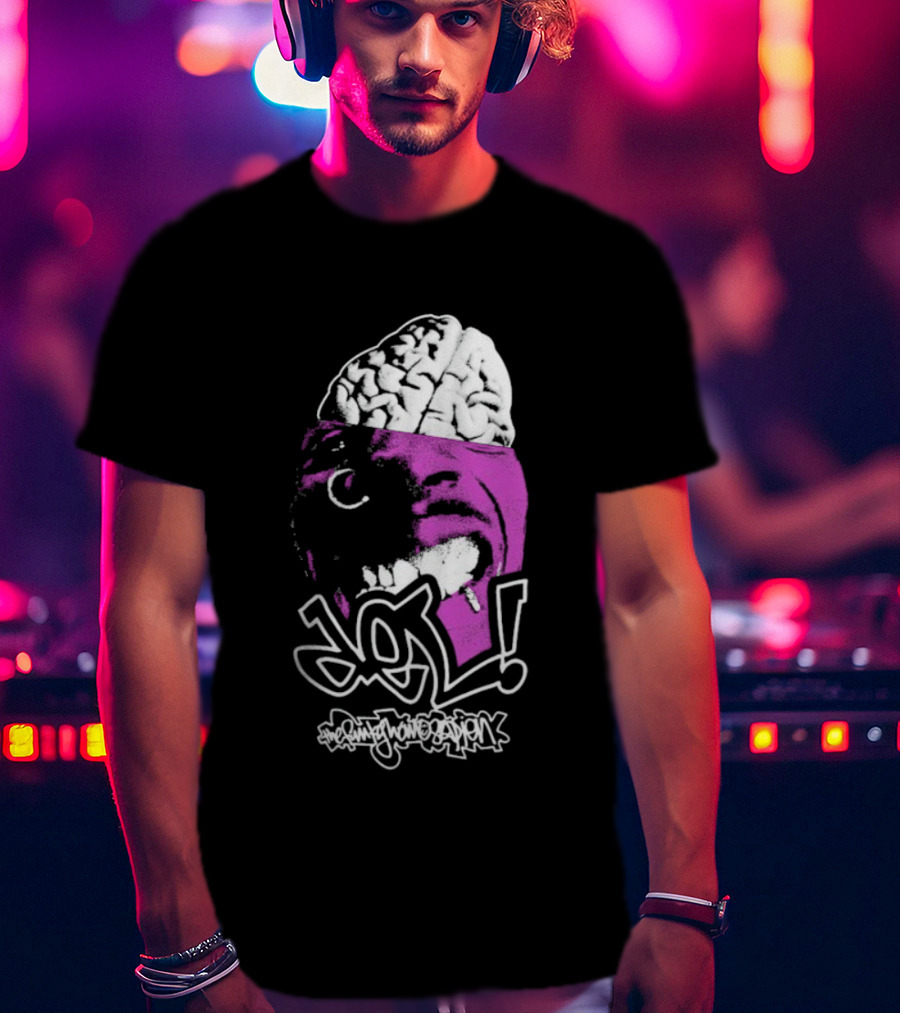 DEL Both Sides Of The Brain Face And Brain Graphic T-Shirt