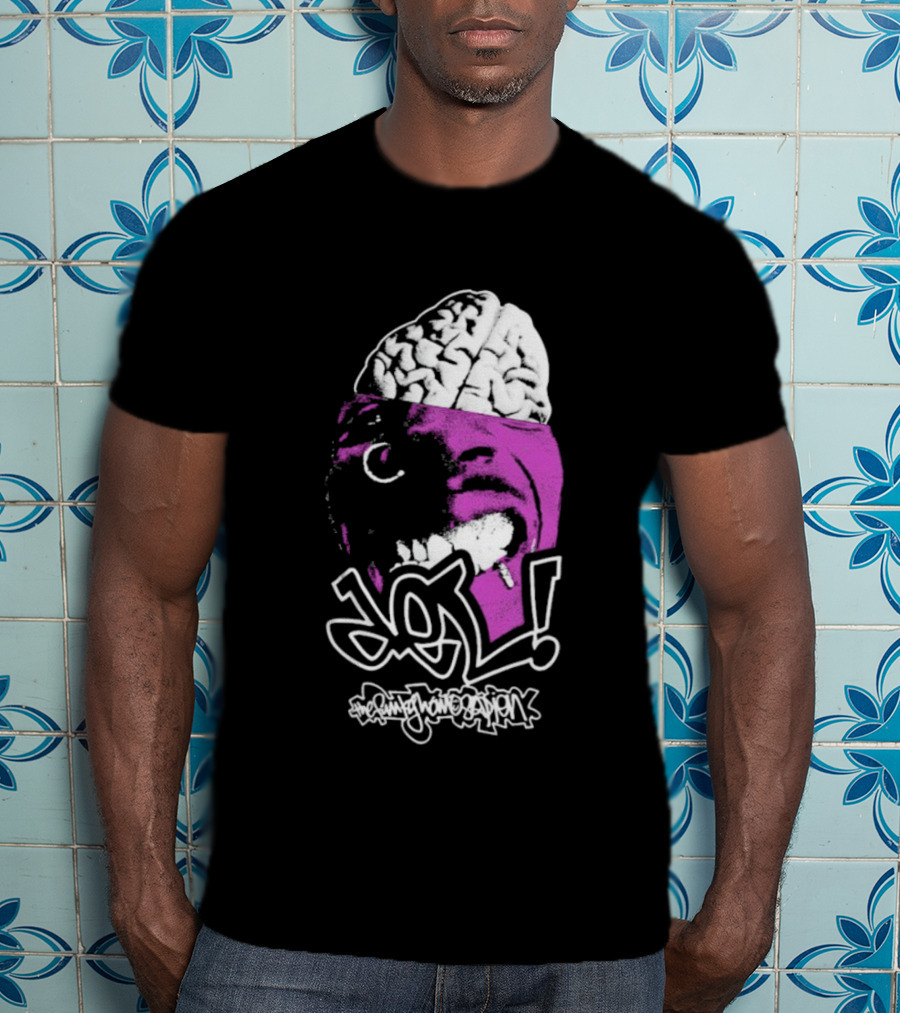 DEL Both Sides Of The Brain Face And Brain Graphic T-Shirt