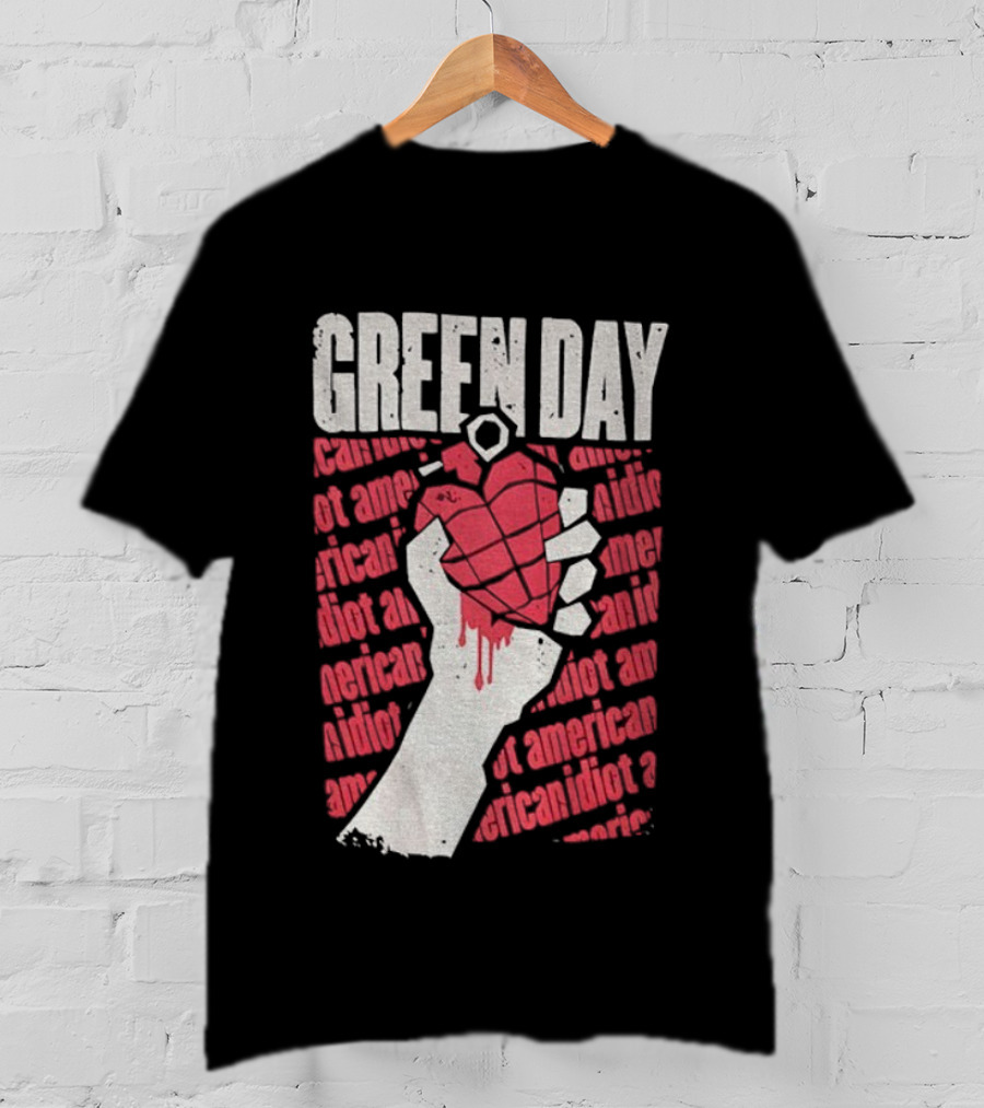 Green Day American Idiot Heart Hand Grenade T-Shirt