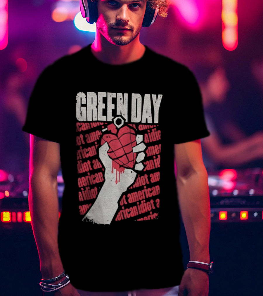 Green Day American Idiot Heart Hand Grenade T-Shirt
