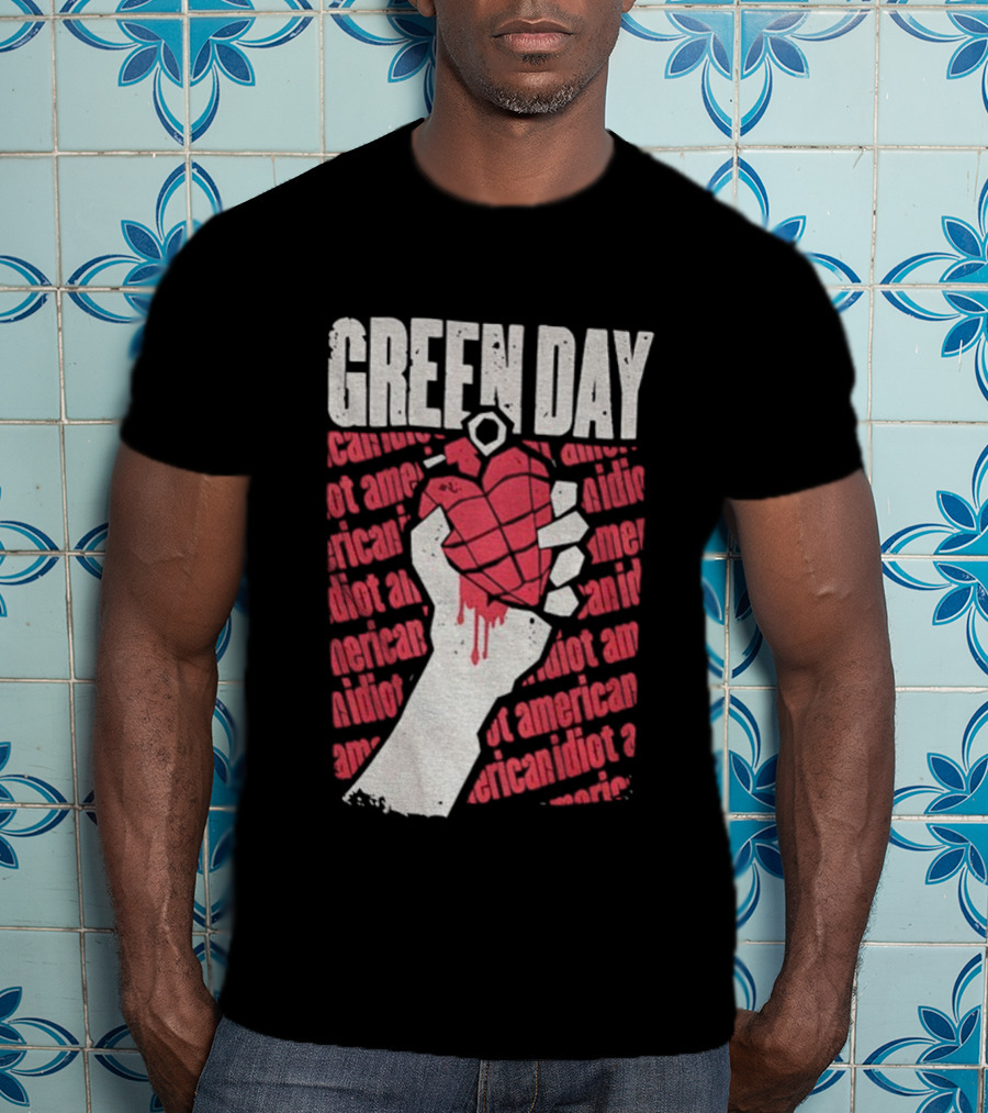 Green Day American Idiot Heart Hand Grenade T-Shirt
