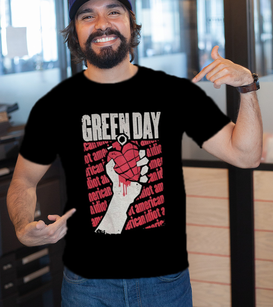 Green Day American Idiot Heart Hand Grenade T-Shirt