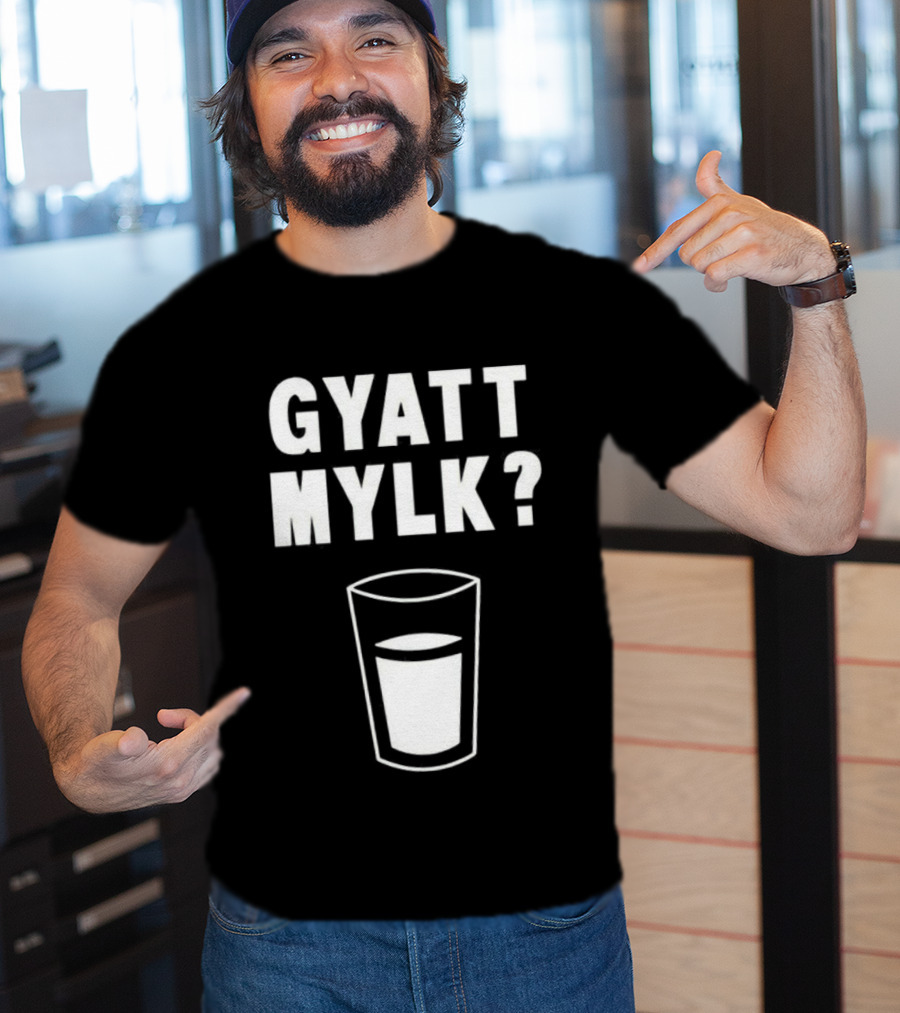 GYATT MYLK Question Mark Glass Of Milk T-Shirt