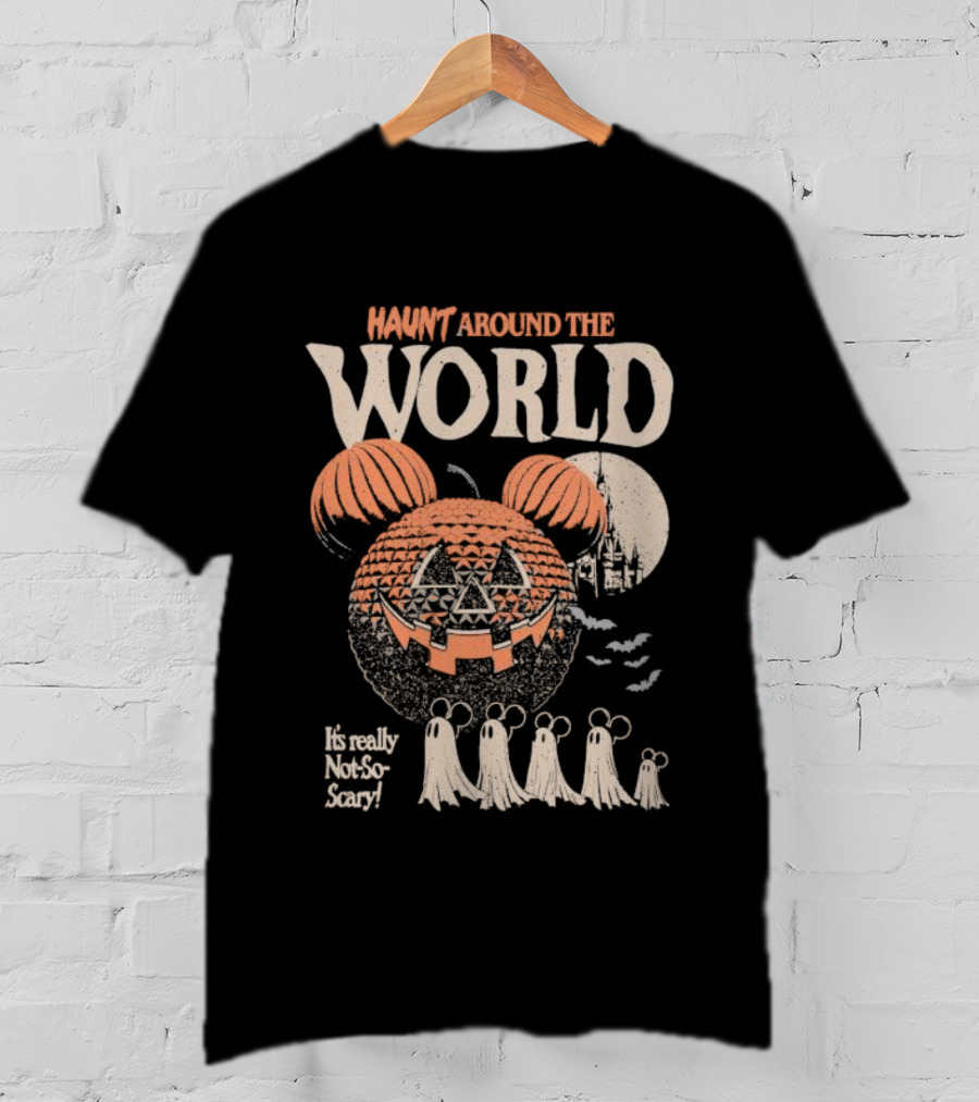 Mickey Inspired Pumpkin Ghosts Happy Haunt Around The World Halloween T-Shirt
