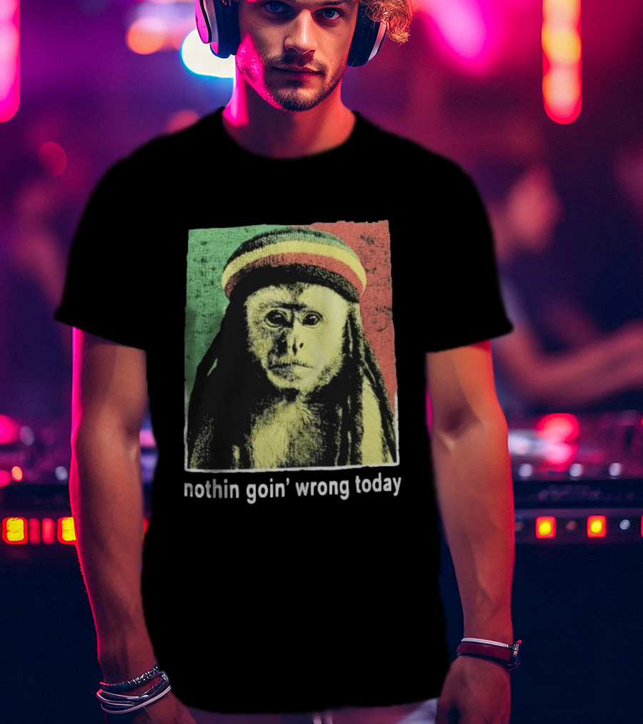 Jahmunkey Nothin Goin’ Wrong Today Rasta Monkey T-Shirt