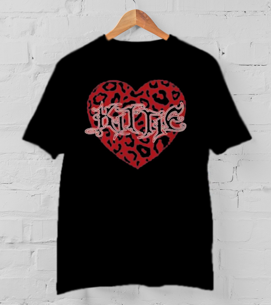 Kittie Leopard Heart Graphic T-Shirt