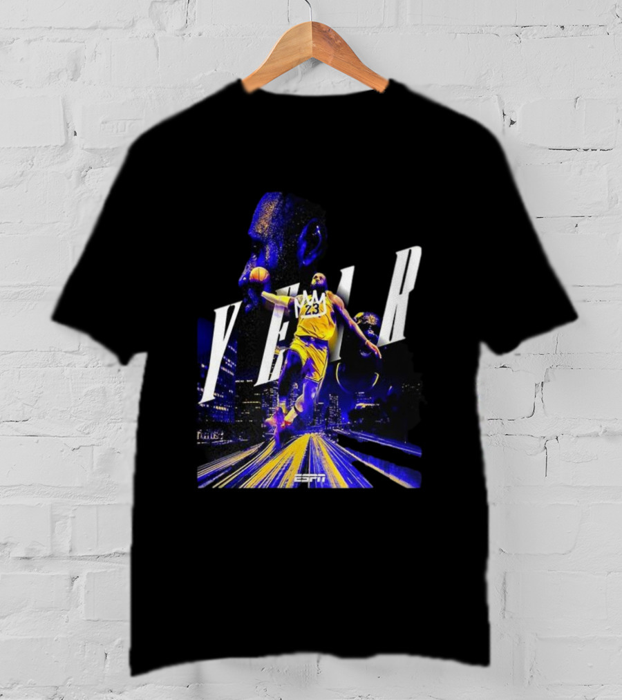 LeBron James Year 23 ESPN Los Angeles Lakers Dunk T-Shirt