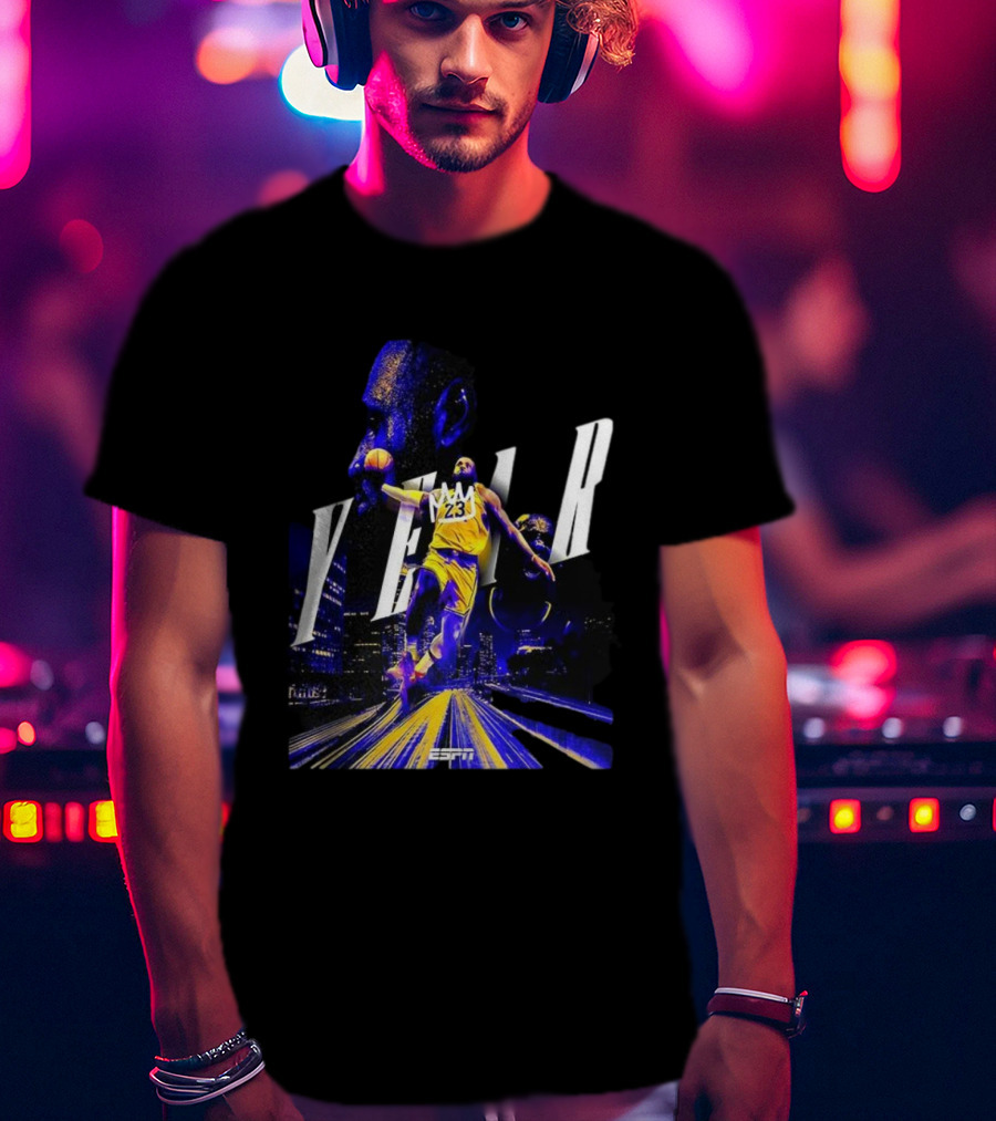 LeBron James Year 23 ESPN Los Angeles Lakers Dunk T-Shirt