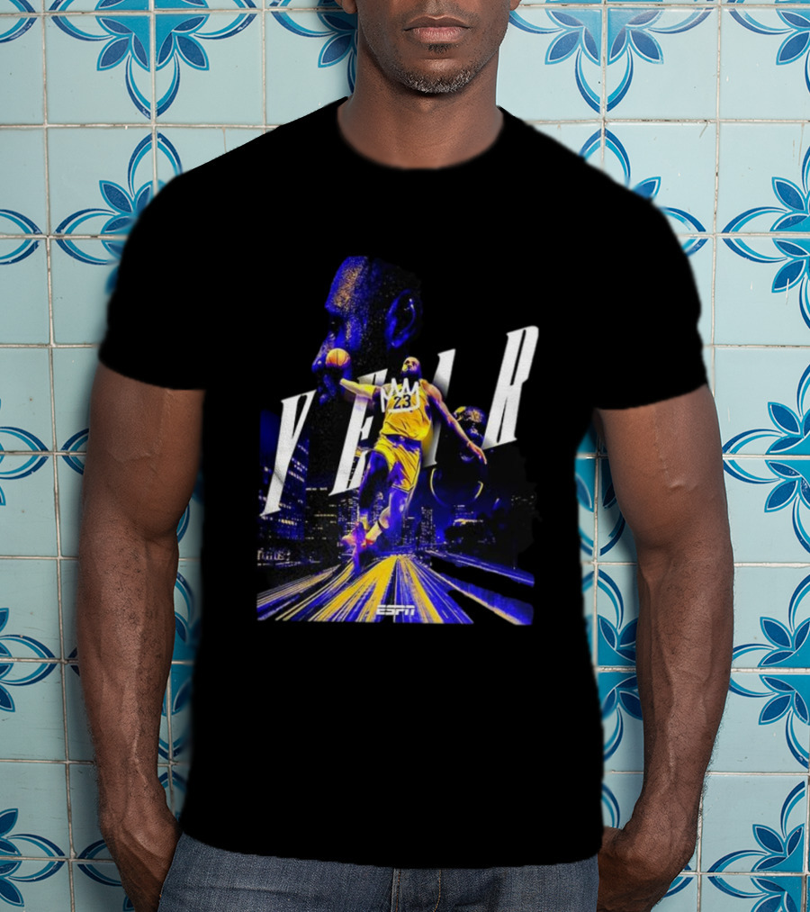 LeBron James Year 23 ESPN Los Angeles Lakers Dunk T-Shirt