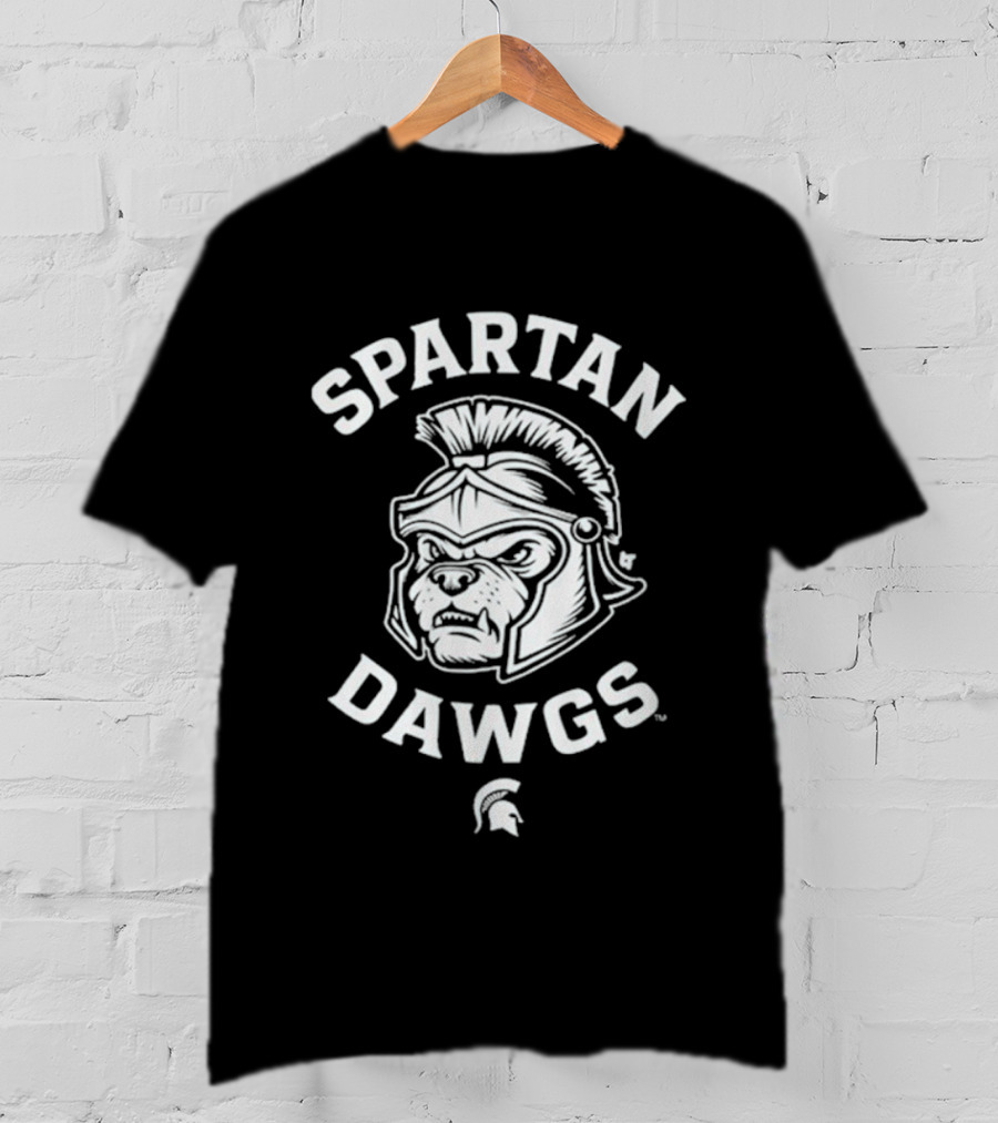 Spartan Dawgs Michigan State Helmet Illustration T-Shirt