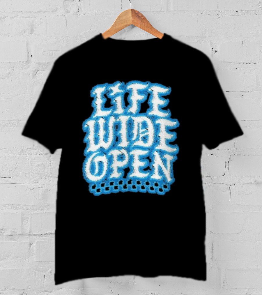 Life Wide Open Chrome Thread Cboystv Bold Blue Distressed Look T-Shirt