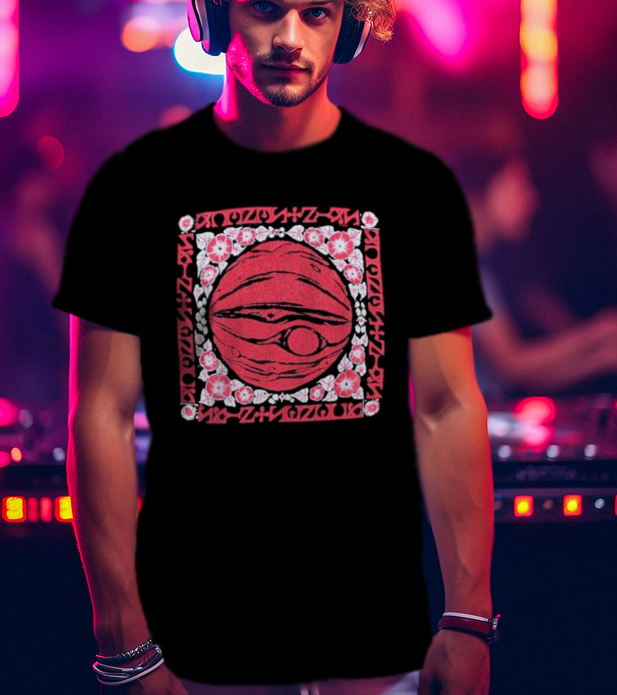 Saintseneca Jupiter Cosmic Vintage Red Planet Symbol With Geometric Border T-Shirt