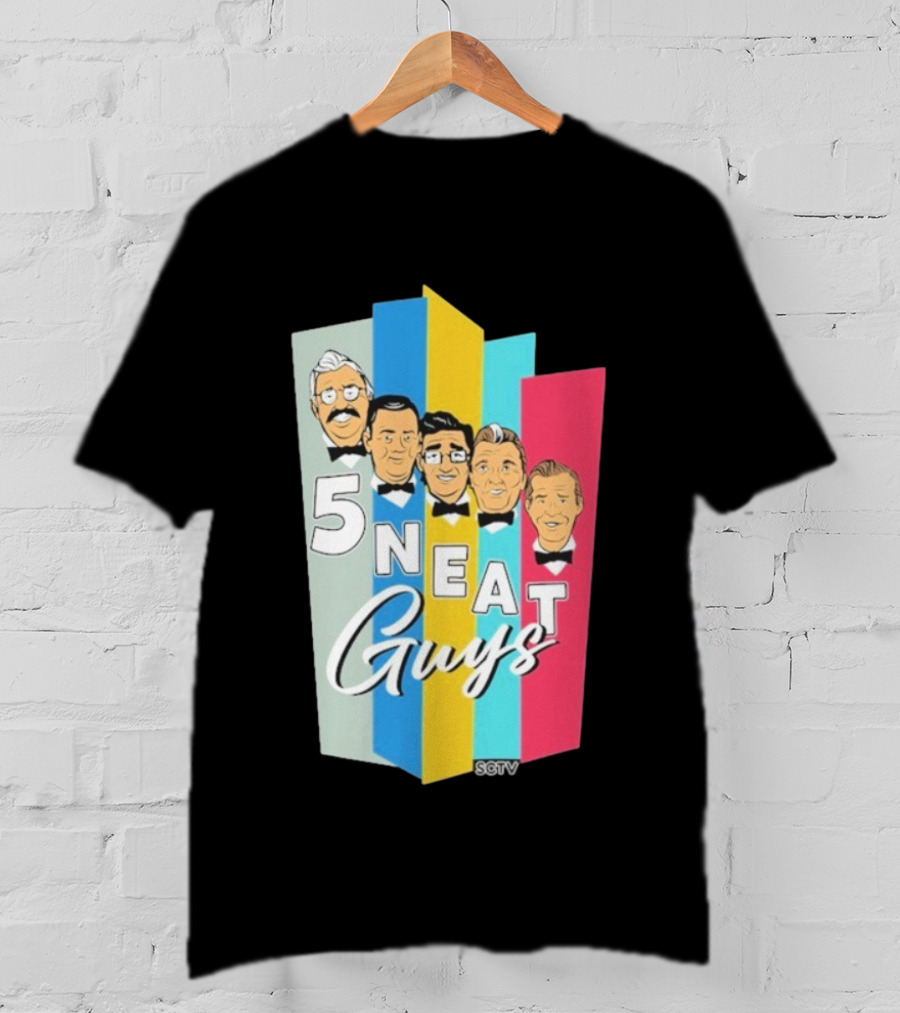 SCTV 5 Neat Guys Bow Tie Graphic Comedy Series T-Shirt
