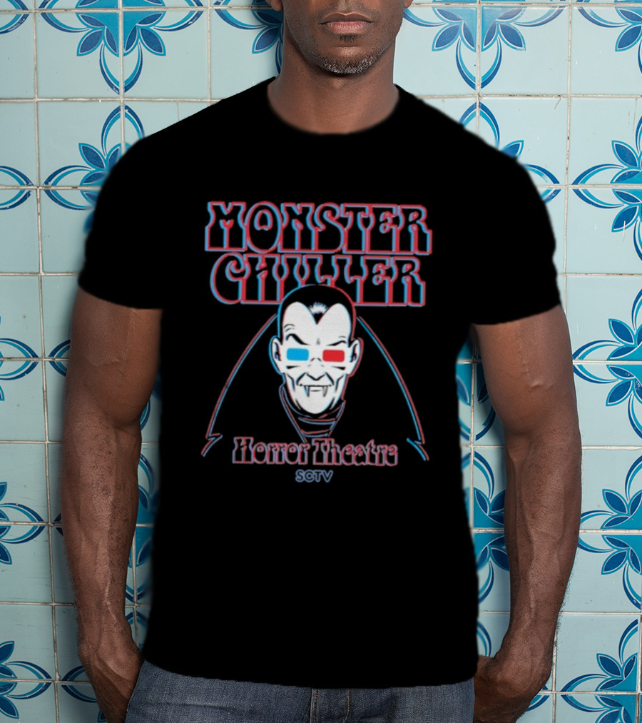 Monster Chiller Horror Theatre SCTV Count Floyd 3D Vampire T-Shirt