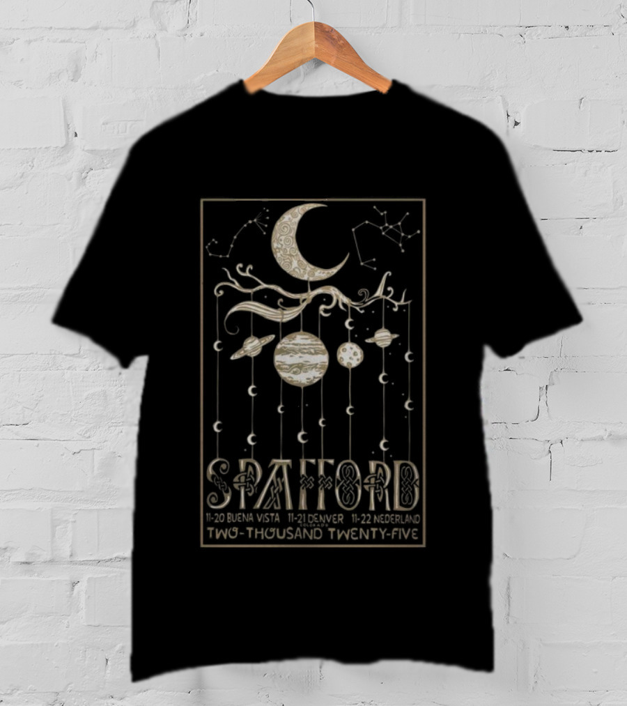 Spafford Colorado 2025 Tour November 20-22 Decor Design With Moon And Stars T-Shirt