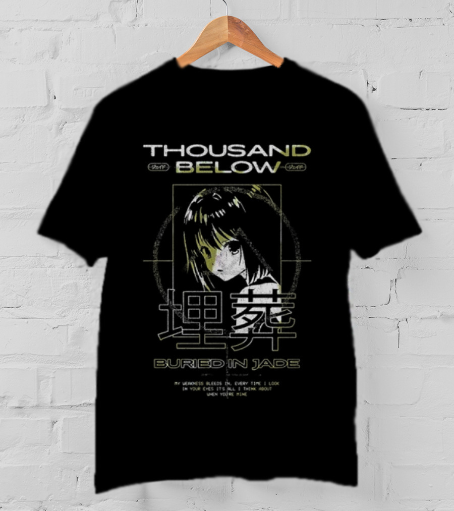 Thousand Below Buried In Jade Anime Japanese Text And Character T-Shirt