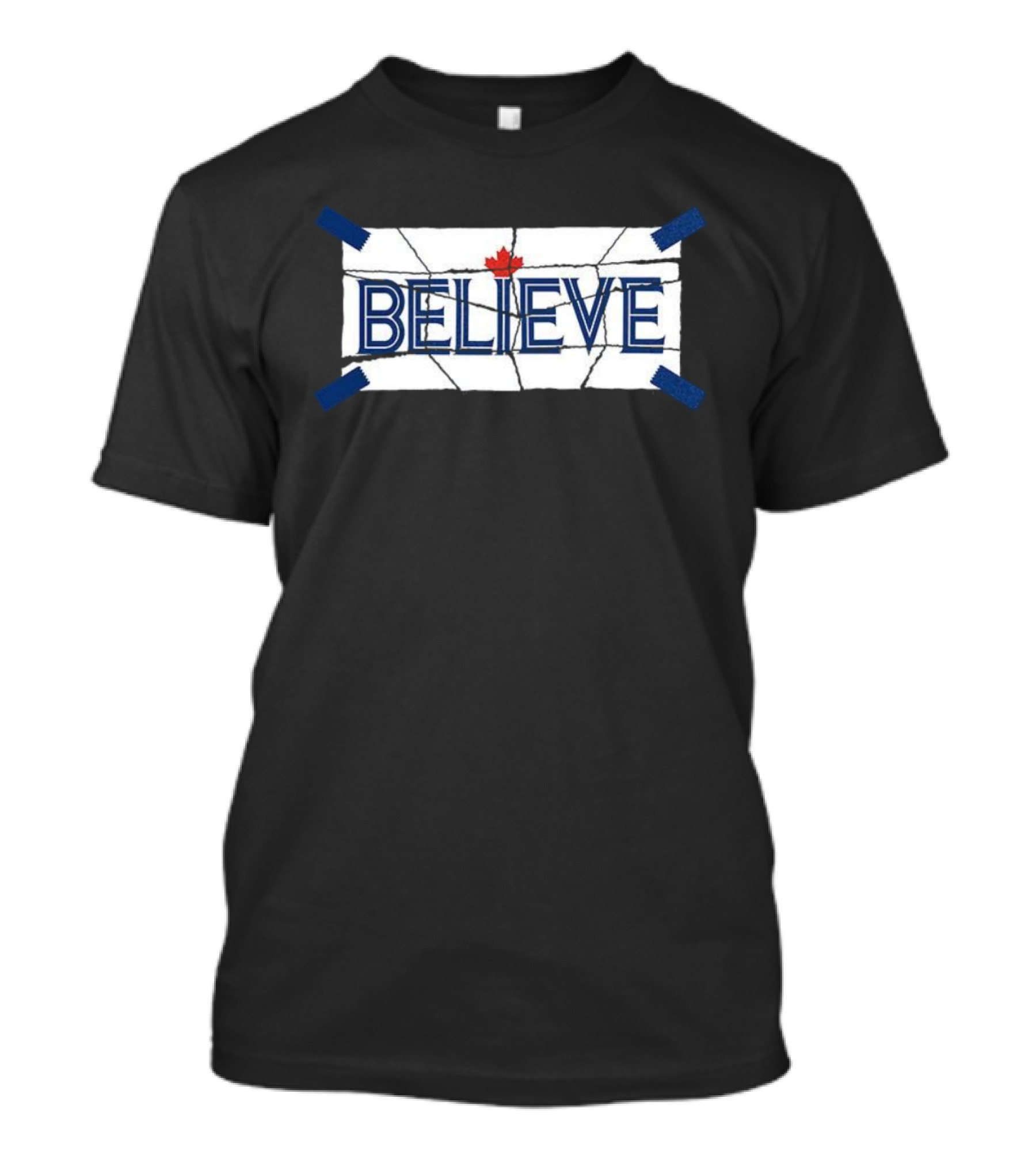 Toronto Blue Jays Believe Maple Leaf Tape T-Shirt