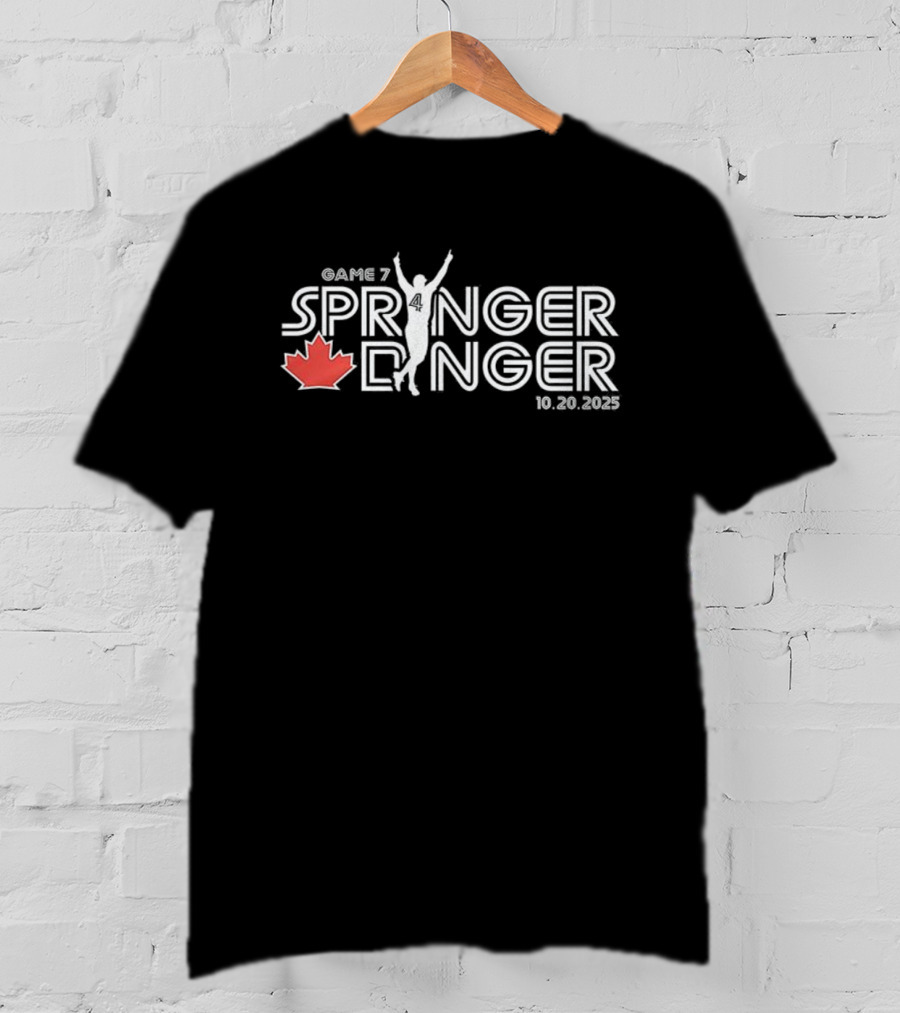 Game 7 Springer Dinger 10.29.2025 Red Maple Leaf Celebratory Silhouette T-Shirt