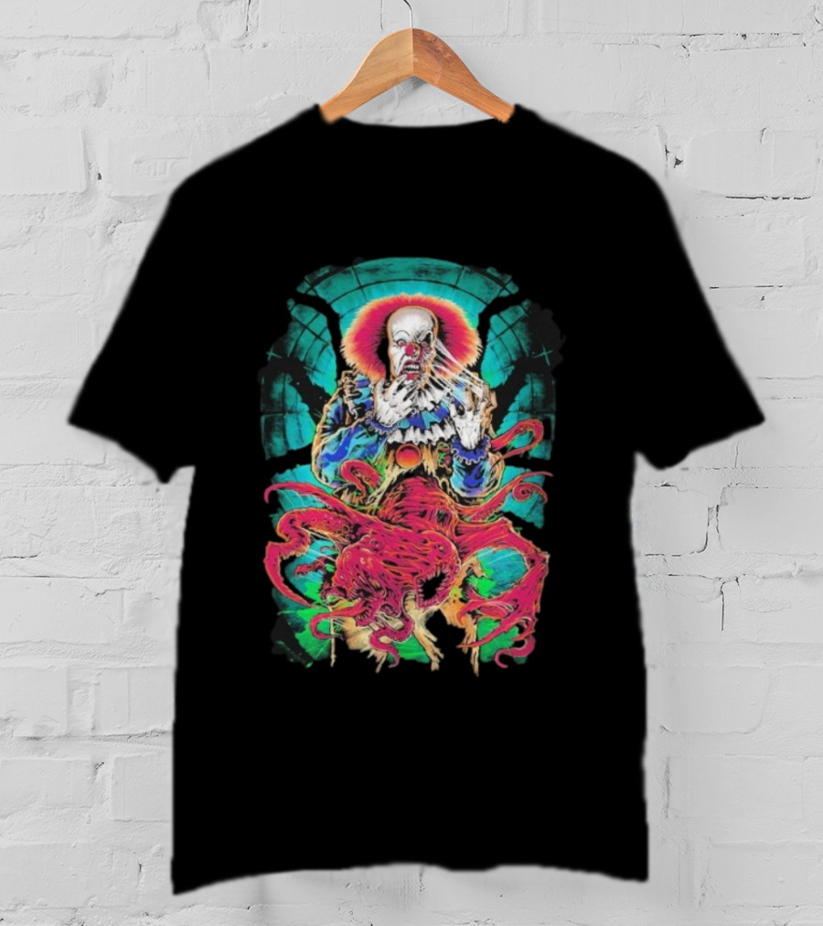 World Eater Clown Cosmic Horror Tentacles Illustration T-Shirt