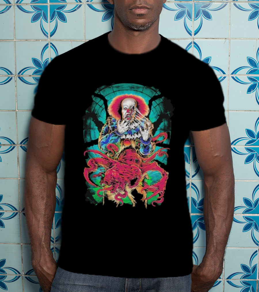 World Eater Clown Cosmic Horror Tentacles Illustration T-Shirt