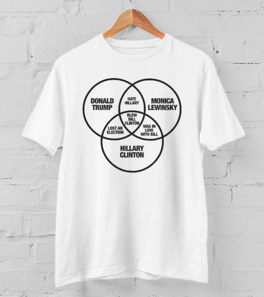 Donald Trump Monica Lewinsky Hillary Clinton Bill Clinton Venn Diagram T-Shirt