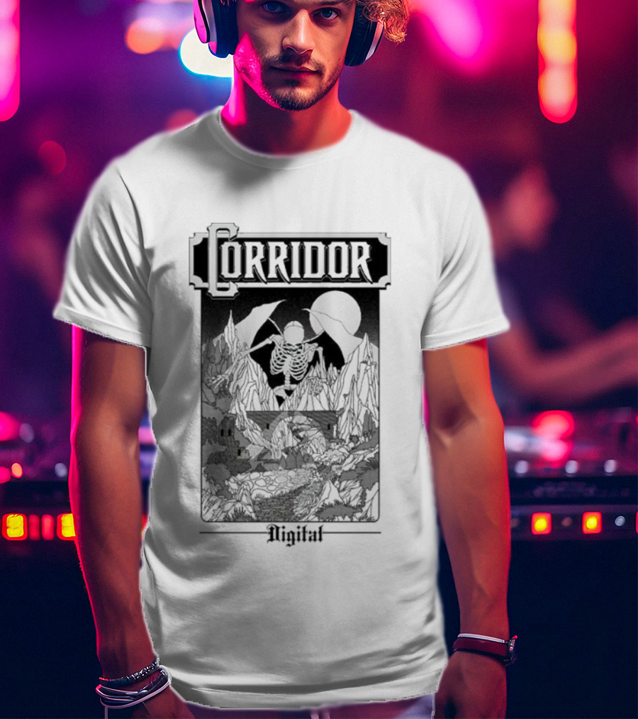 Corridor Digital Skeleton Horror High 64 Moonlit Mountains T-Shirt