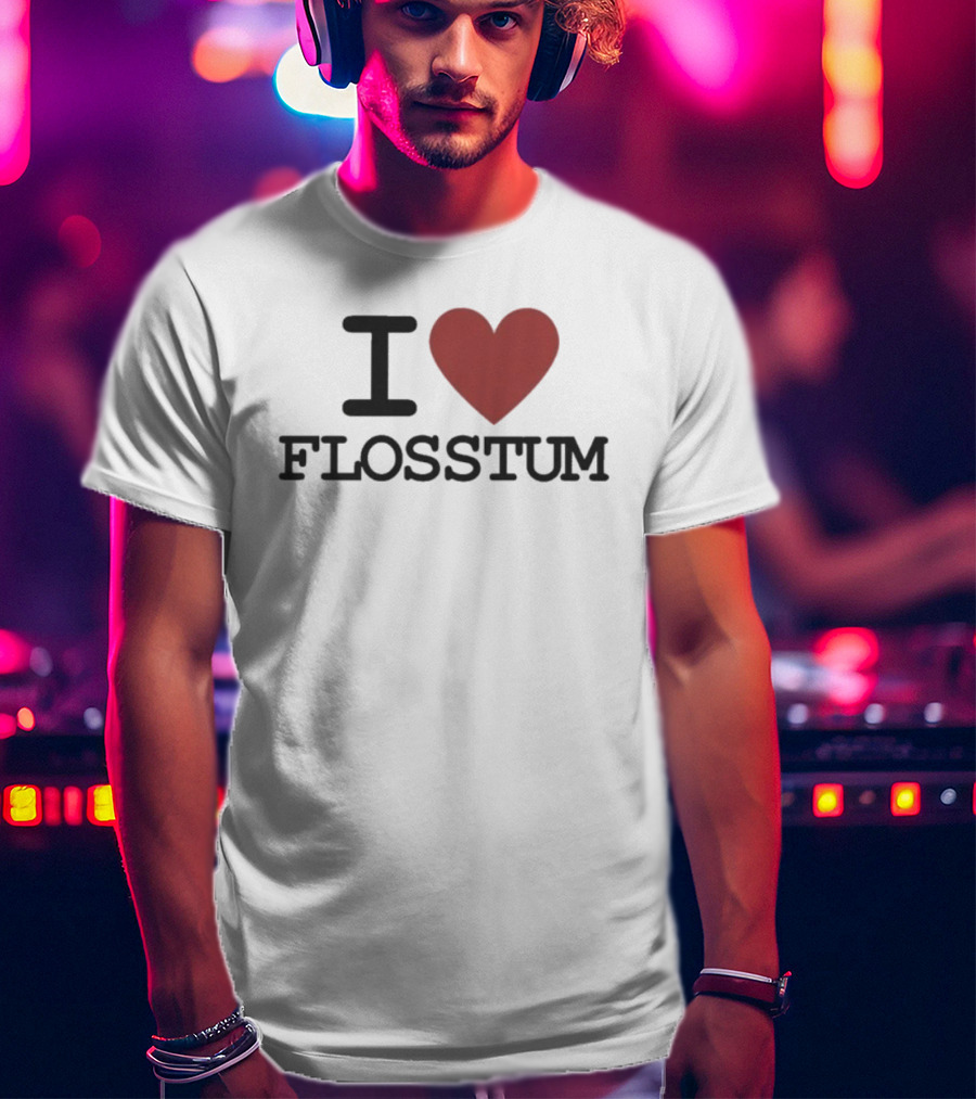 I Love Flosstum Heart Design T-Shirt