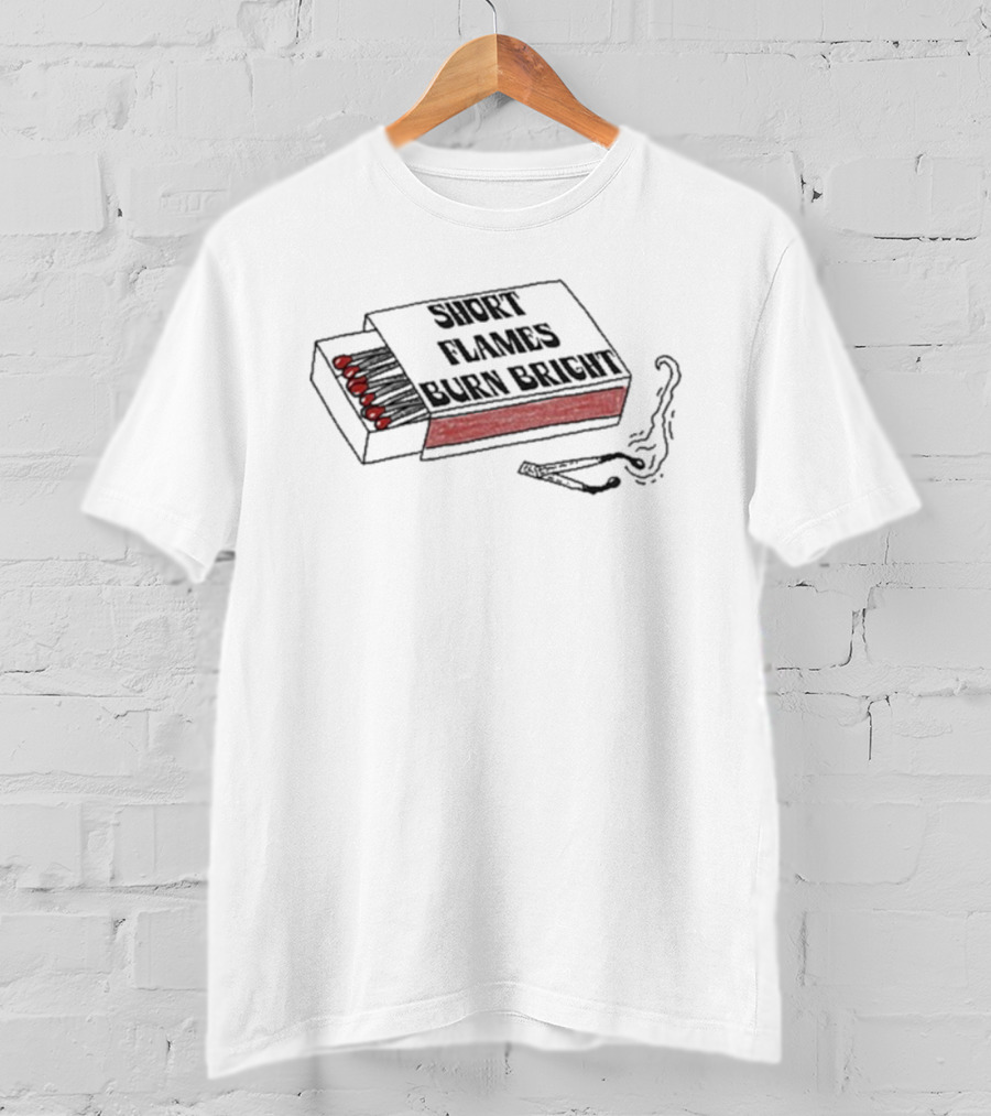 Jason Schmidt Short Flames Burn Bright Matchbox Smoking Imagery T-Shirt