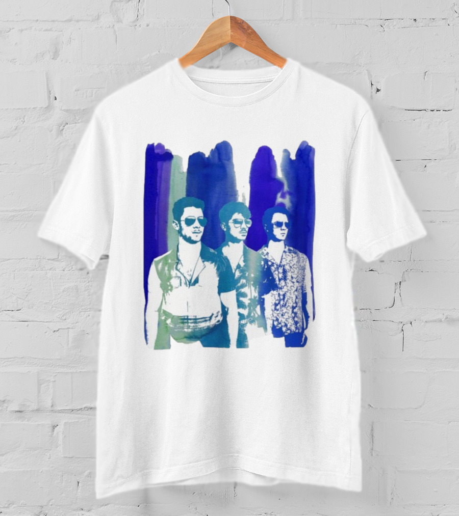 Jonas Brothers Cool Watercolor Style Portrait With Sunglasses T-Shirt