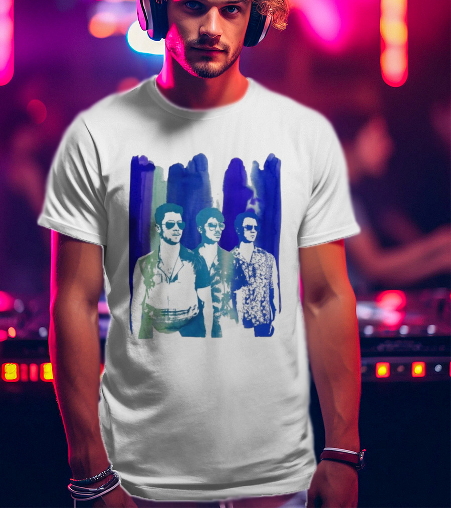 Jonas Brothers Cool Watercolor Style Portrait With Sunglasses T-Shirt