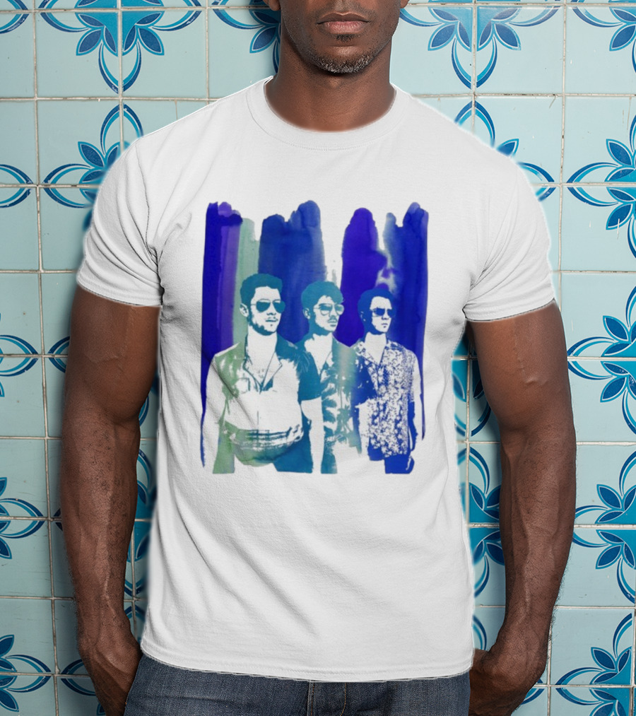 Jonas Brothers Cool Watercolor Style Portrait With Sunglasses T-Shirt