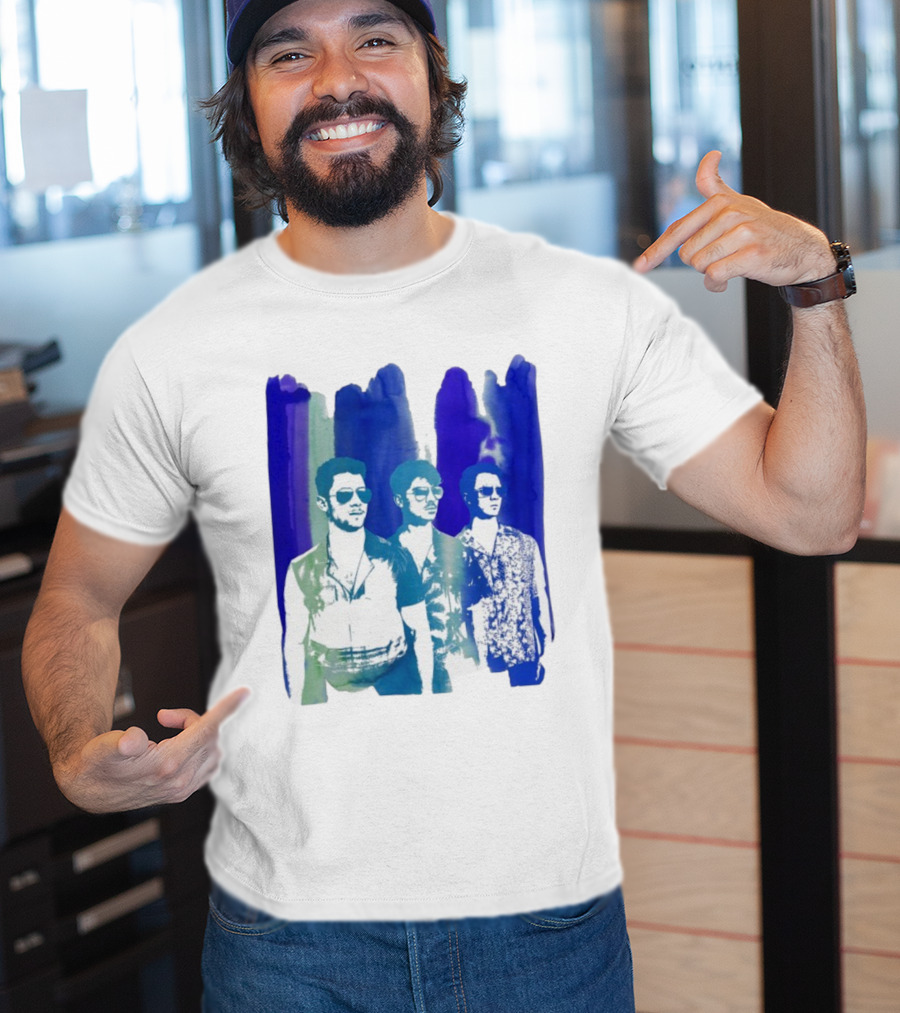 Jonas Brothers Cool Watercolor Style Portrait With Sunglasses T-Shirt