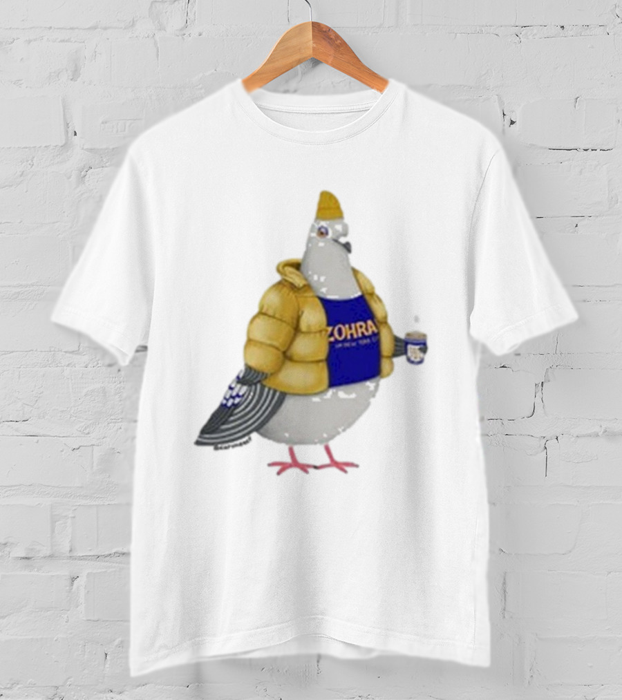 Preorder Winter Jersey Pigeon Zohran Mamdani Yellow Jacket Beanie Coffee Cup T-Shirt