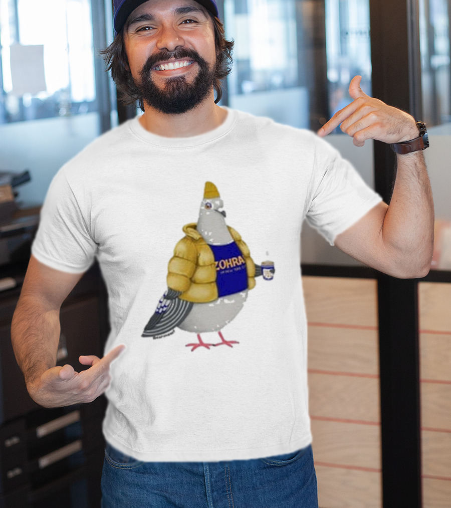 Preorder Winter Jersey Pigeon Zohran Mamdani Yellow Jacket Beanie Coffee Cup T-Shirt