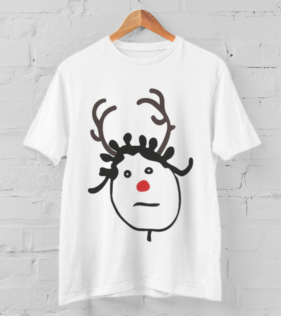 Rihanna Rhenna R20 Merry Christmas Reindeer Antlers Red Nose T-Shirt