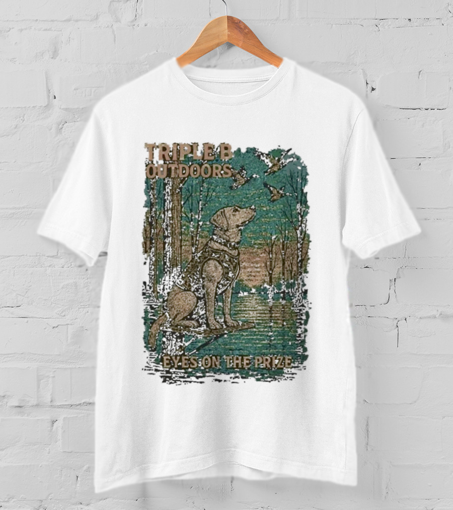 Triple B Outdoors Eyes On The Prize Dog Hunting Scene T-Shirt