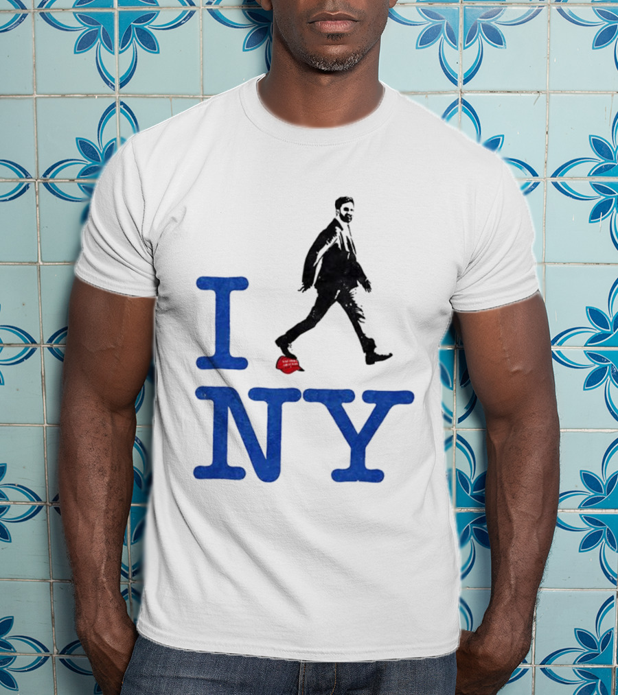 I Love NY Zohran Mamdani Walking Silhouette T-Shirt