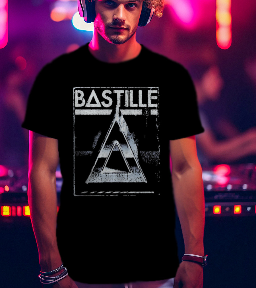 Bastille Denim Triangle Vintage VHS Style T-Shirt