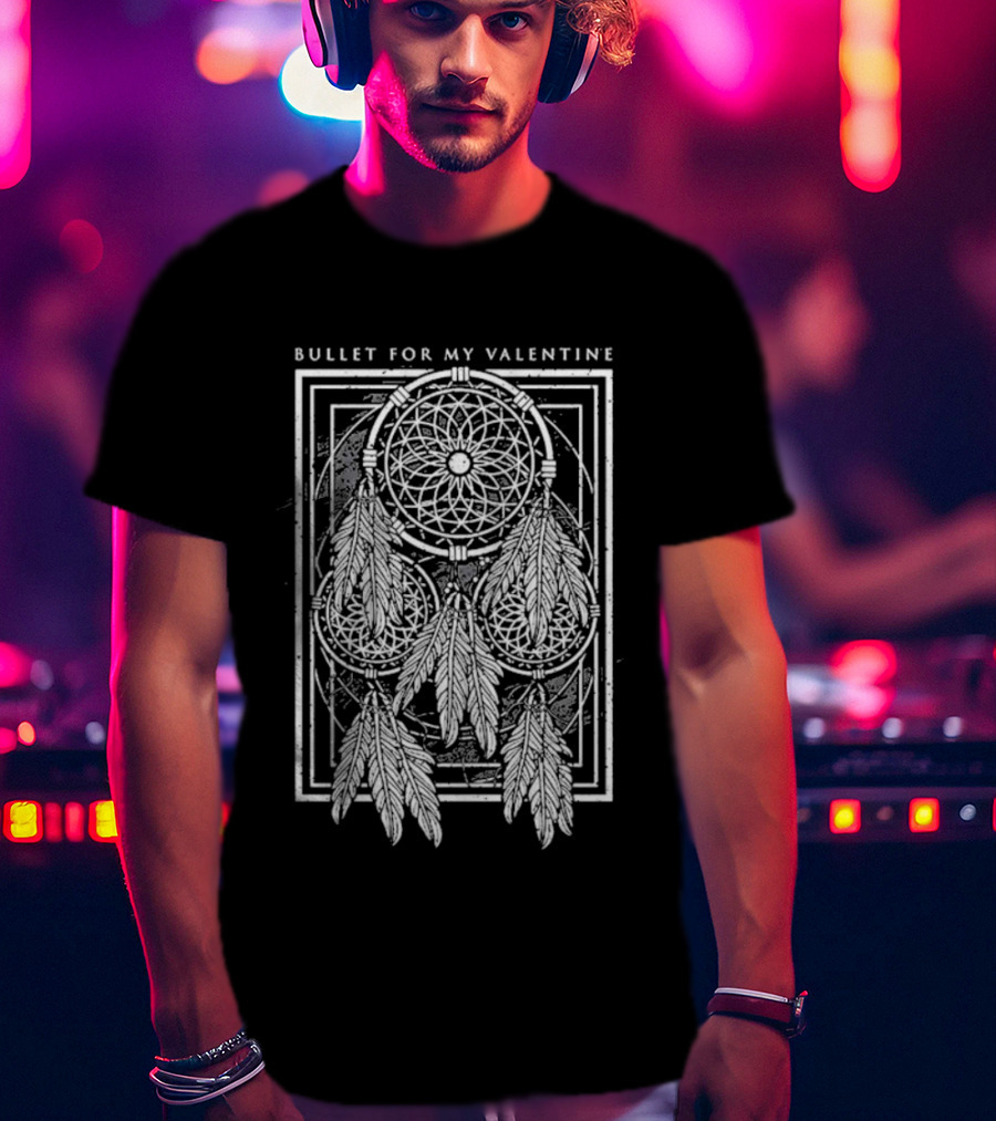 Bullet For My Valentine Dreamcatcher Feathers Design T-Shirt